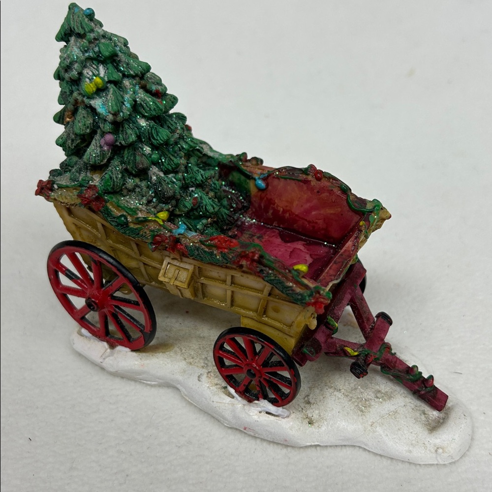 Vintage LEMAX Village Collection 5” “Christmas Tree Wagon “